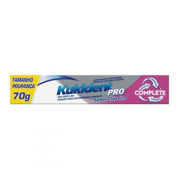 Kukident Pro Complete Creme Prótese Dentário Clássico 70g