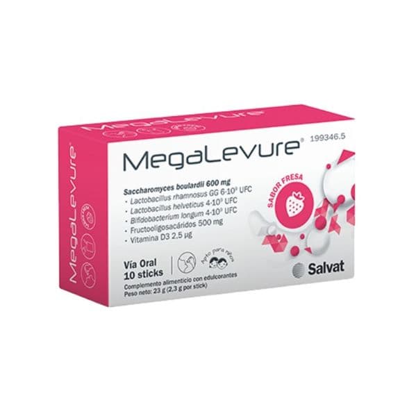 Salvat Megalevure Probiótico Morango 10 Saquetas