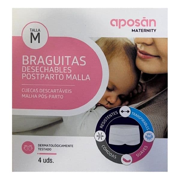 Aposan Cuecas Descartáveis Maternity Pós-Parto M 4 Unidades