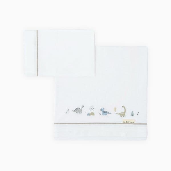 Pirulos Lençóis Algodão Trex Branco/verde 120x60