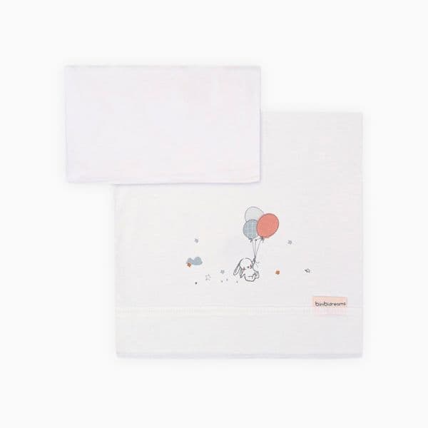 Pirulos Lençol para Alcofas Jolie Branco/rosa 80x40