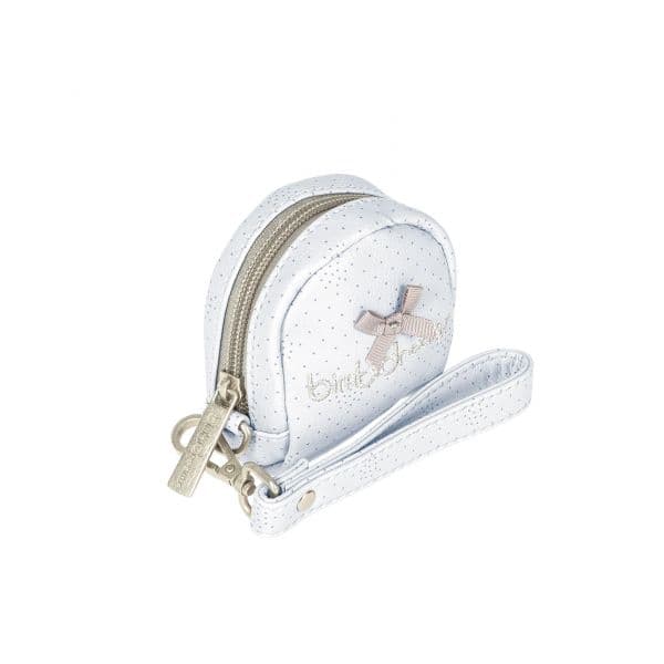 Bimbi Class Guarda Chupetas Ecopele Azul Dots
