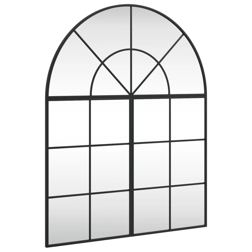 vidaXL Espelho de parede arqueado 80x100 cm ferro preto