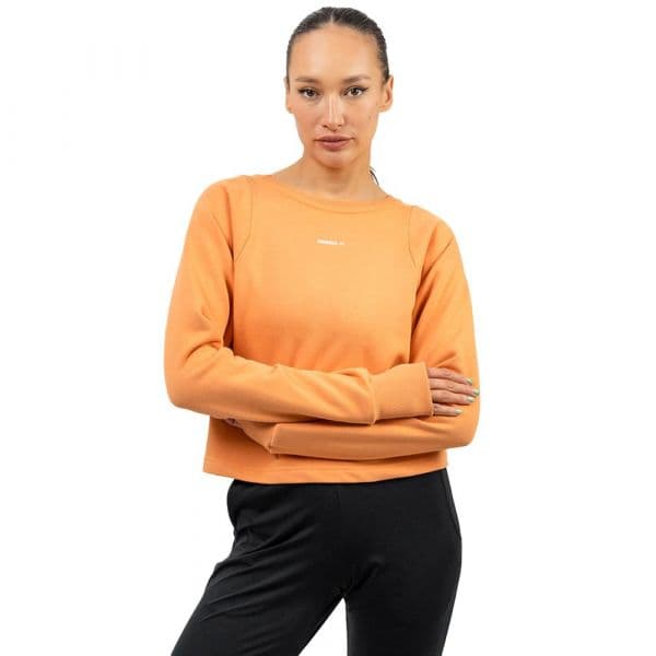 Nebbia Crop Crew Neck Gym Spirit Sweatshirt Laranja S Mulher