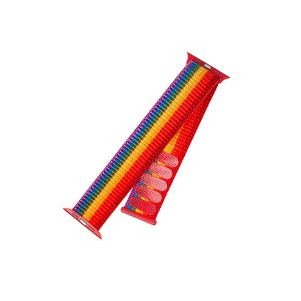 Fixed Bracelete de Nylon Apple Watch 42/44/45mm, arco-íris