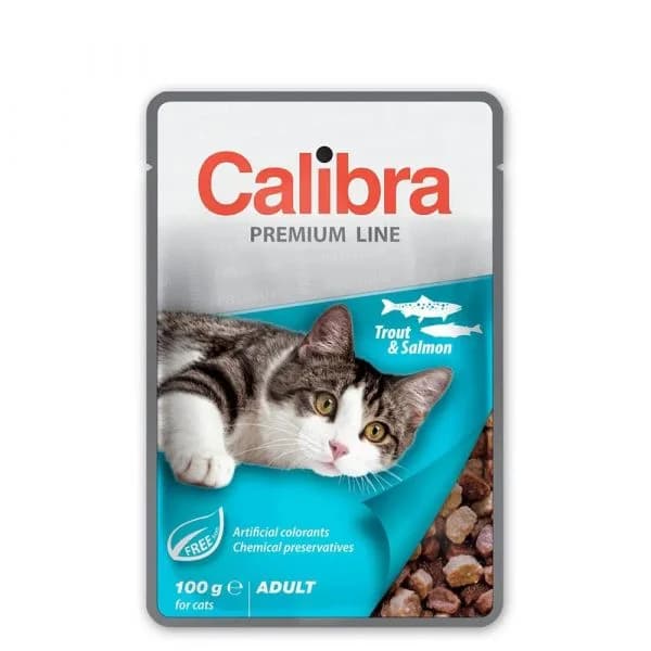 Ração Húmida Calibra Truta e Salmão Adultos 24x100g