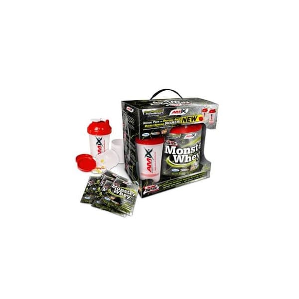 Amix Nutrition Monster Whey Protein 2000g + 6x33g + Shaker Duplo Chocolate