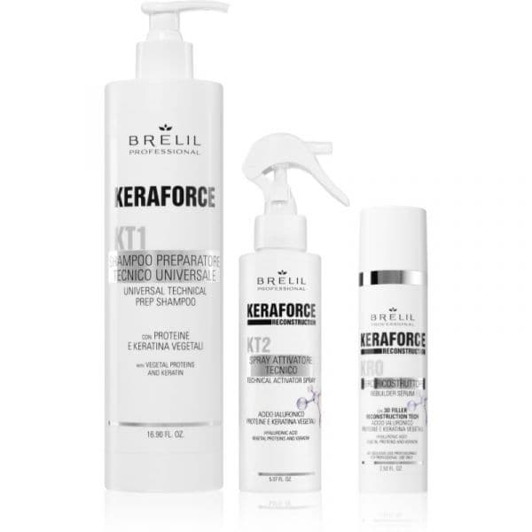 Brelil Professional Keraforce Conjunto para Aspeto Perfeito de Cabelo 3 Unidades