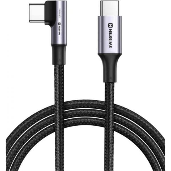SWISSTEN Cabo USB-C para USB-C 100W (5A) Nylon Entrançado 2m Black