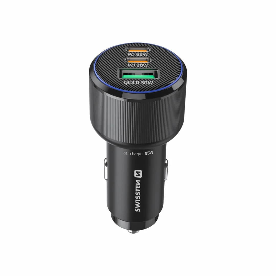 SWISSTEN - CAR CHARGER 95W (2X USB-C PD + 1X USB-A)