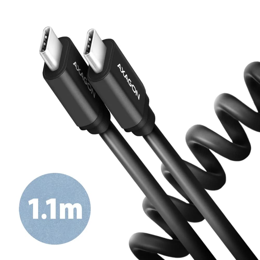 Cabo AXAGON BUCM-CM20TB USB-C <-> USB-C, 1m, USB 2.0, 2.4A, ALU, PVC