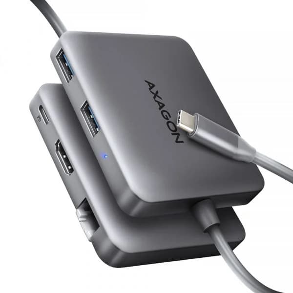 AXAGON Multiport-USB-C Hub USB-C 3.2 Gen 1, 2x USB-A, 4K HDMI, GLAN, PD 100W, 15cm USB-C cable