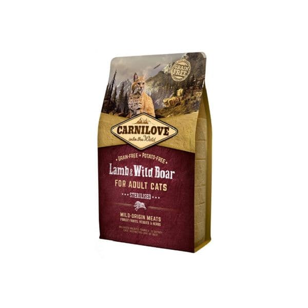 Carnilove Adult Sterlised Lamb & Wild Boar Cat 6Kg