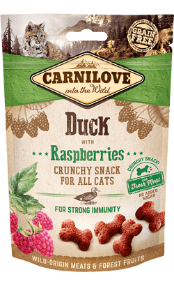 Ração Húmida Carnilove Crunchy Snack Pato & Framboesas 50g