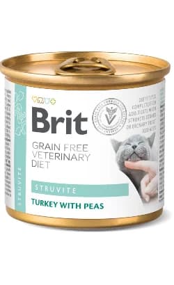 Brit Veterinary Diet Struvite Gato Adulto Grain-Free Peru e Ervilha - Ração húmida para gato com problemas urinários