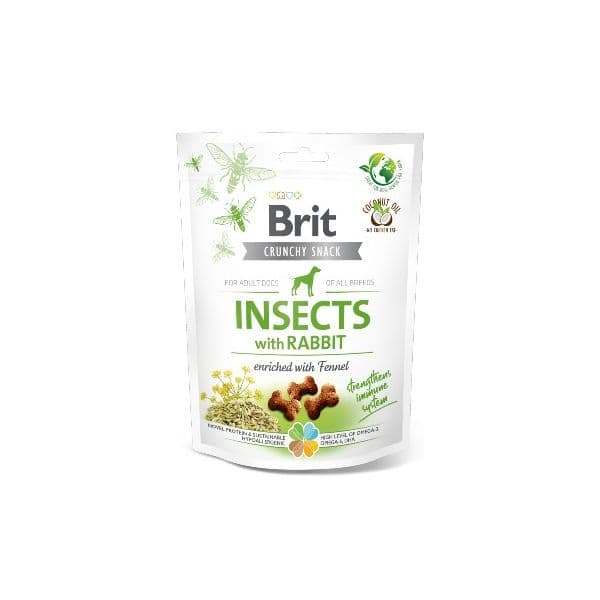 Ração Húmida Brit Care Dog Crunchy Cracker Insects W/rabbit Enriched W/fennel 200g
