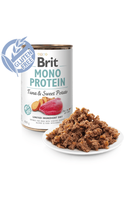 Ração Húmida Brit Care Dog Mono Protein Tuna & Sweet Potato 400g