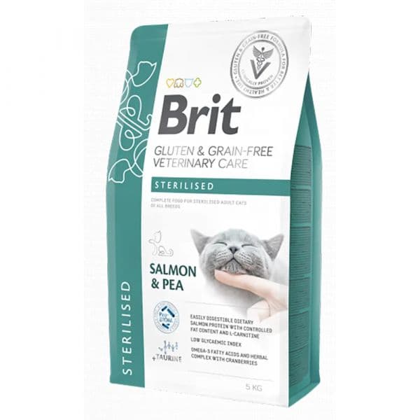 Brit Veterinary Diet Cat Sterilised Gluten & Grain-Free Salmon & Pea 5 kg