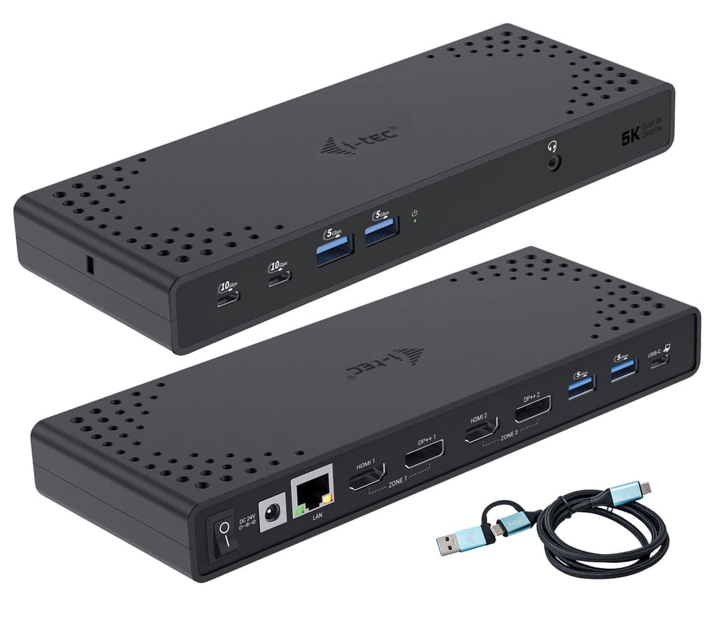 i-tec Docking Station USB 3.0 / USB-C / Thunderbolt 2x Display até 100W s/Carregador