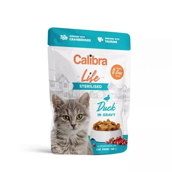 Ração Húmida Calibra Life Pouch Pato Esterilizado 85g 28x
