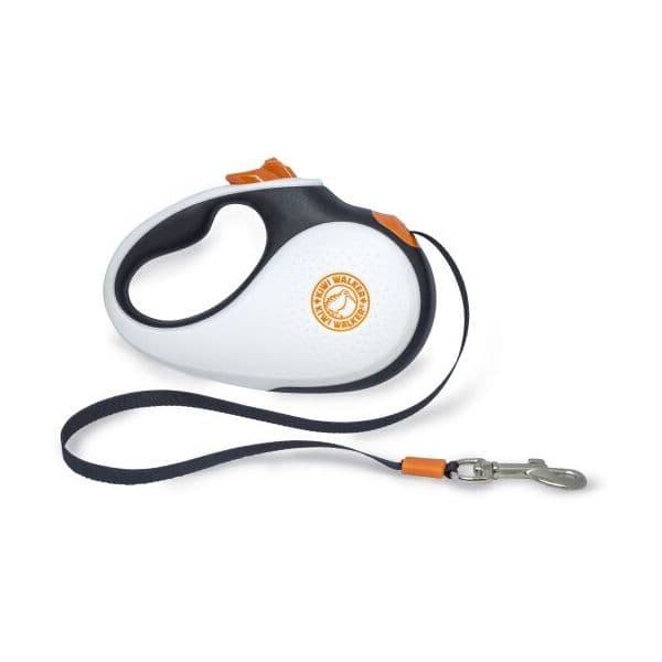Kiwi Walker Trela Extensível Preto, Branco e Laranja S