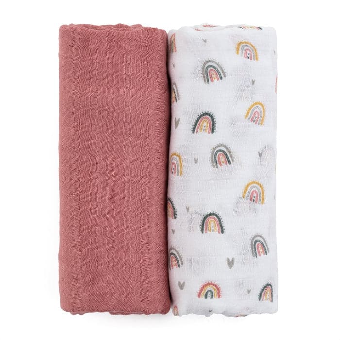 Petite&Mars Fraldas de Musselina de Bambu Misty 120x120 cm Rose Rainbows