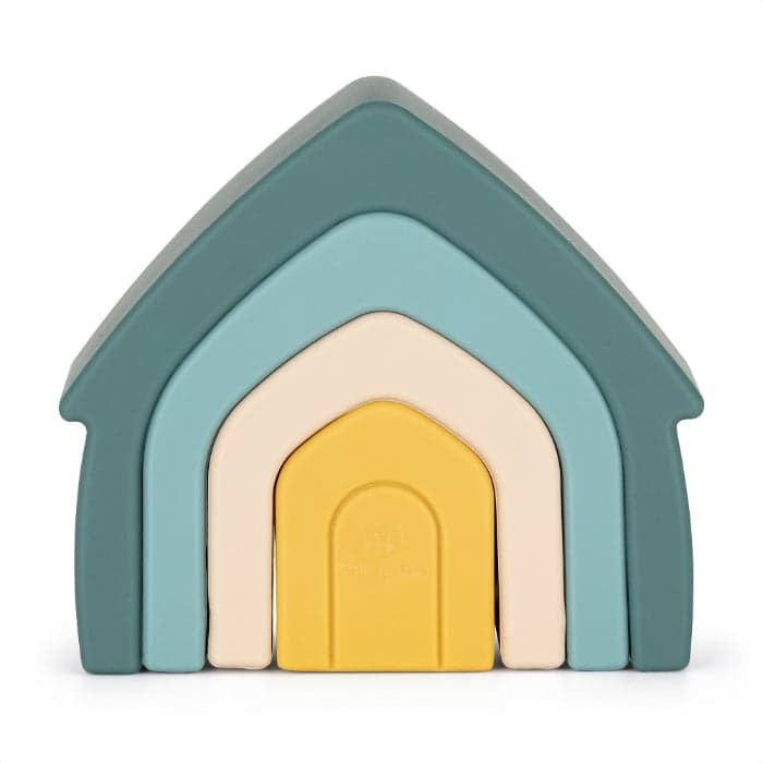 Petite&Mars Brinquedo Empilhável de Silicone House Misty Green