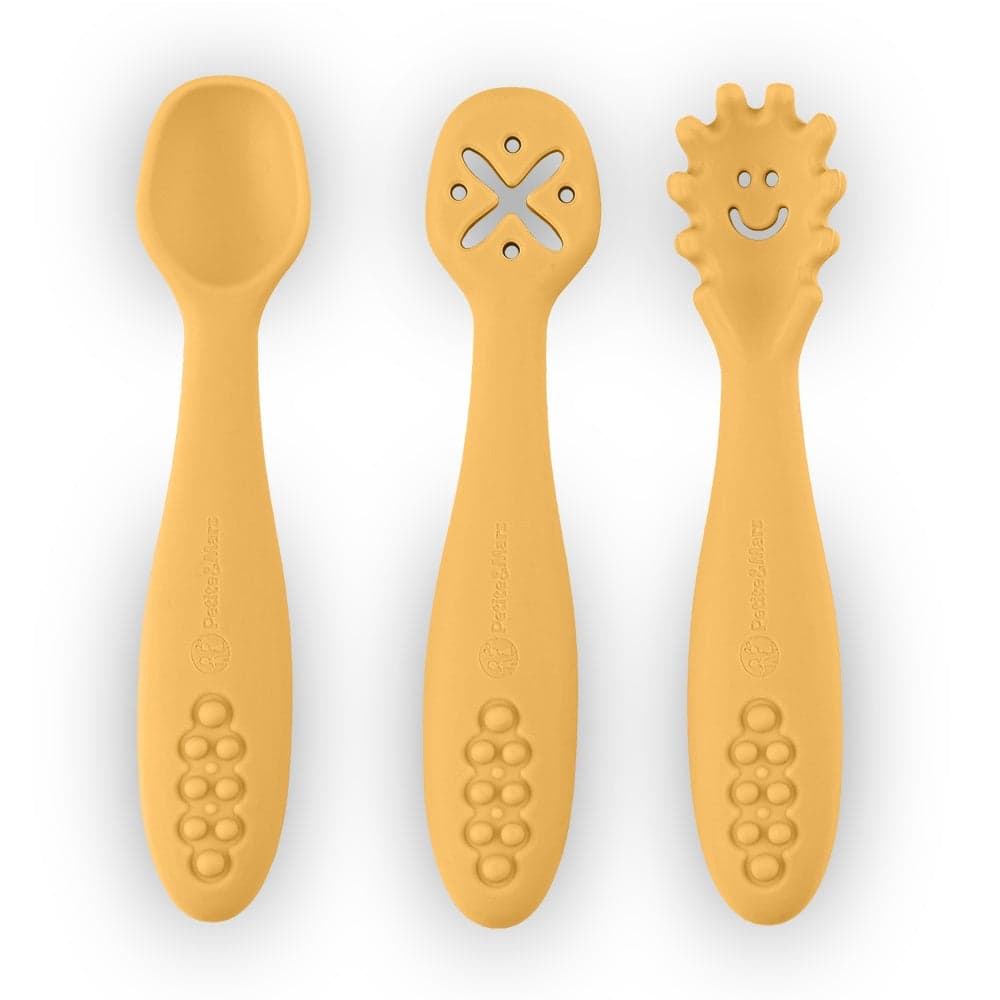 Petite&Mars Conjunto de Colheres de Silicone 3 Peças Take&match Intense Ochre