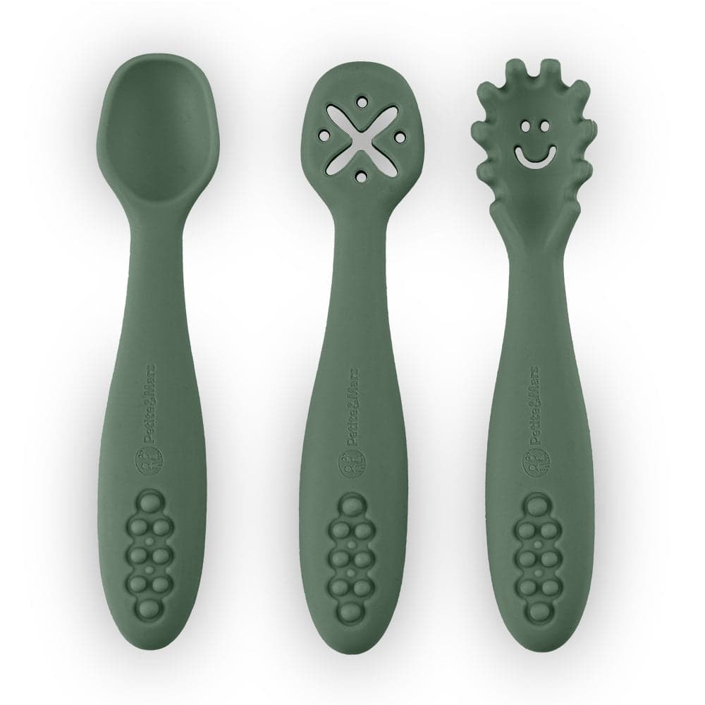 Conjunto de colheres de silicone 3 peças Petite&Mars Take&Match Misty Green