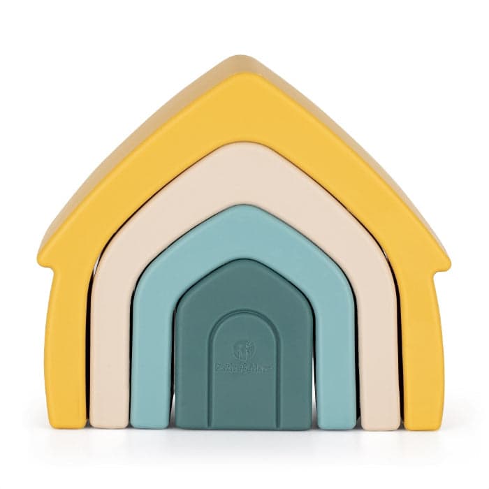 Petite&Mars Brinquedo Empilhável de Silicone House Intense Ochre
