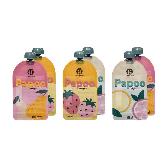 Bolsas armazenamento comida Petite&Mars Papoo Original 6 peças