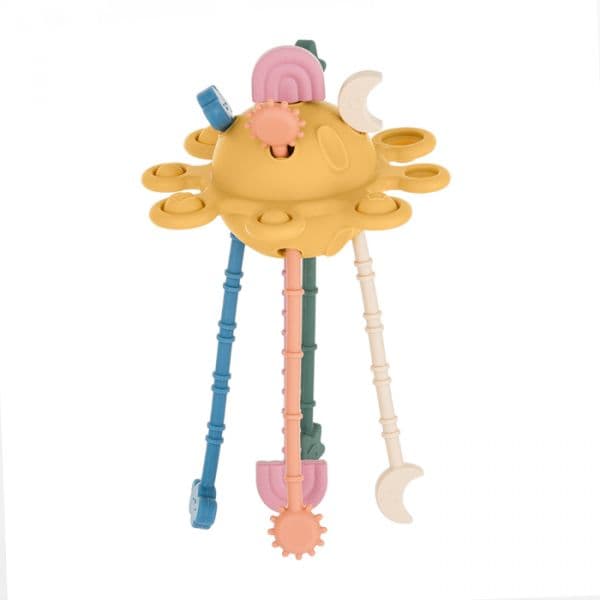 Petite&Mars Brinquedo Sensorial de Silicone Crazy Planet Intense Ochre