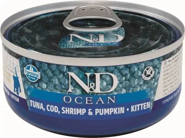 Farmina N&D Gato Gatinho Oceano Atum Bacalhau Abóbora