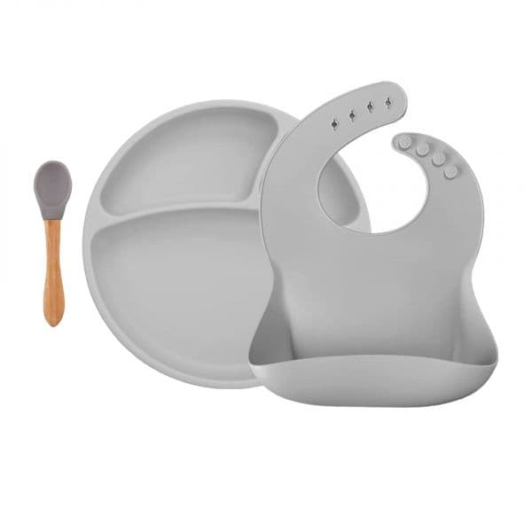 Minikoioi Conjunto de Alimentação BLW 6m+ Cinza