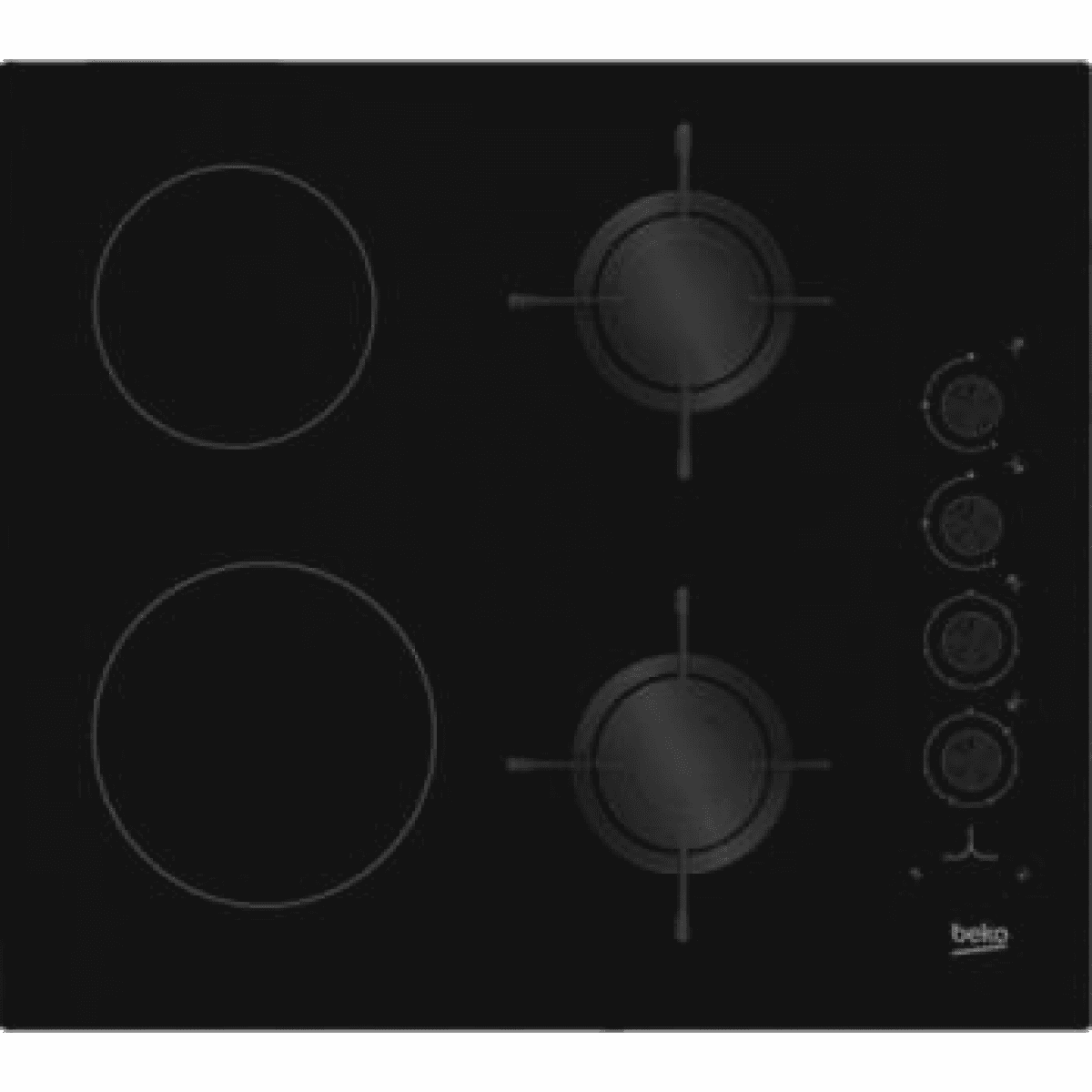 Placa Combinada Beko HILM 64120 S | 2 Gás, 2 Vitrocerâmica, 60cm