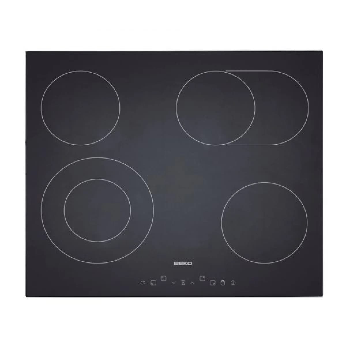 Placa Beko HIC64403T | Preto, Encastre, Cerâmica, 4 zonas, Touch