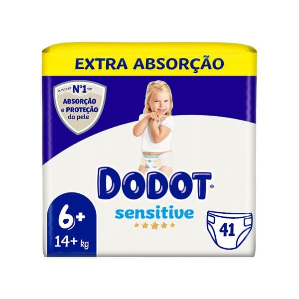 Fraldas Dodot Sensitive Extra T6+ (+14Kg) 41 unidades