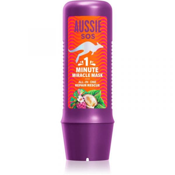 Aussie 1 Minute Miracle Repair Rescue Máscara de Nutrição Intensa para Cabelo Seco a Danificado 250ml