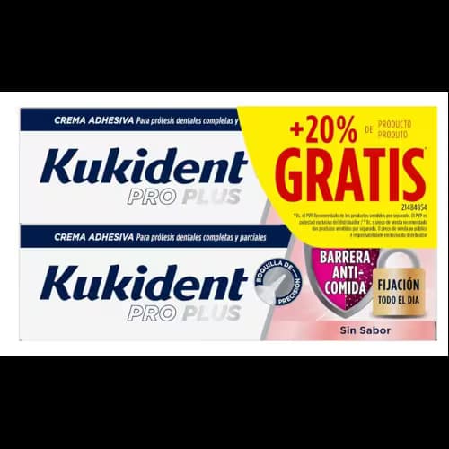 Kukident pro plus barreira anti-comida sem sabor 40g duo pa