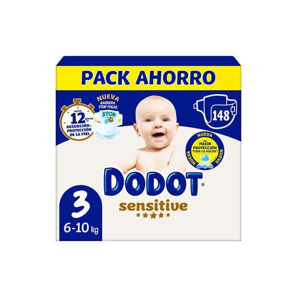 Fraldas Dodot Sensitive T3 (6-10kg) 148 un.