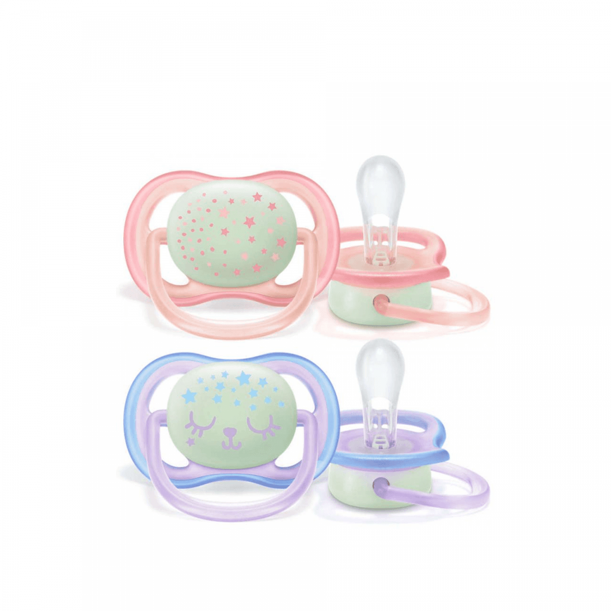 Philips Avent Pack 2 Chupetas Ultra Air Night time 0-6m Menina
