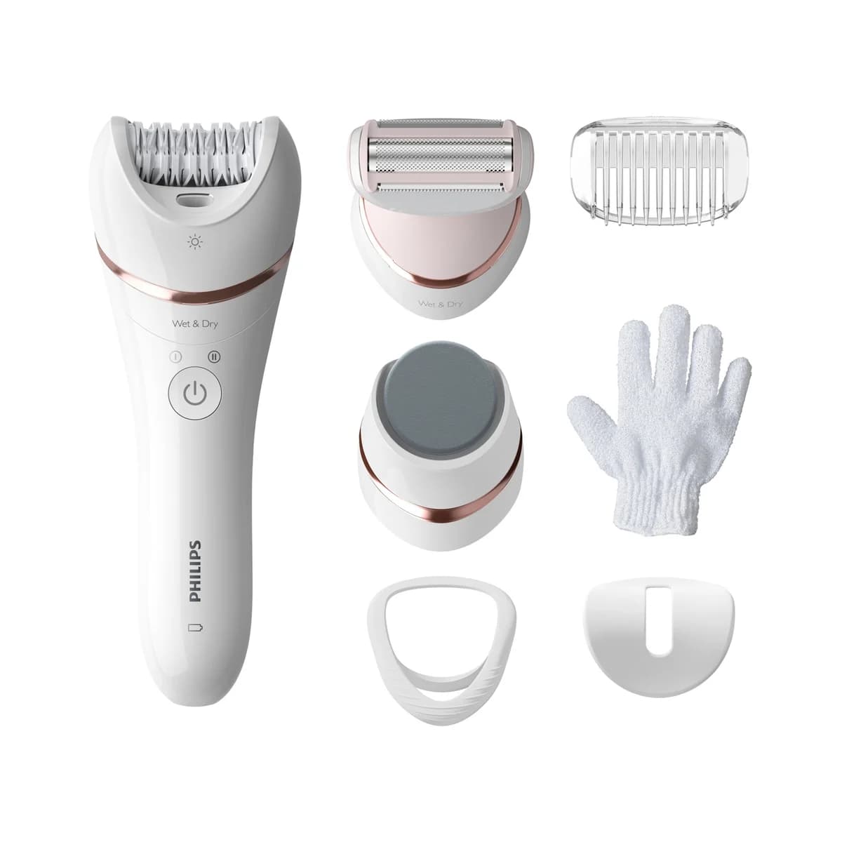 Philips Depiladora Wet&Dry BRE730/10 - 7 Acessórios Arranque Multi-zonas Recarregável