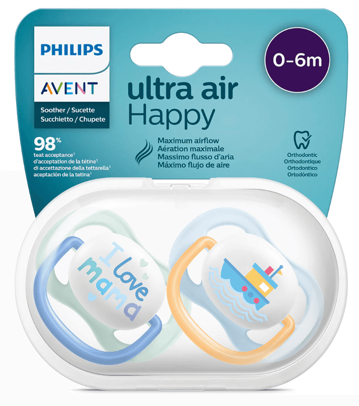 Philips Avent Chupetas Ultra Air Happy 0-6M 2 Unidades - 1034264