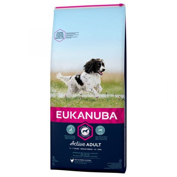 Eukanuba Active Adult Medium Breed Chicken 15Kg