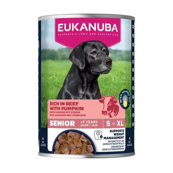 Ração Húmida Eukanuba Alimento Húmido Cão Sénior Carne De Vaca Com Abóbora 6 x 400g