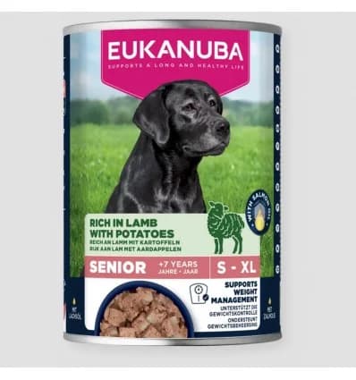 Ração Húmida Eukanuba Alimento Húmido Borrego com Batata Sénior 400g