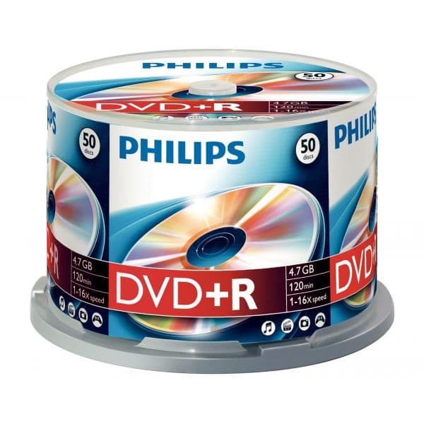Philips DVD+R 4,7GB 16x Cakebox Pack de 50 - DR4S6B50F