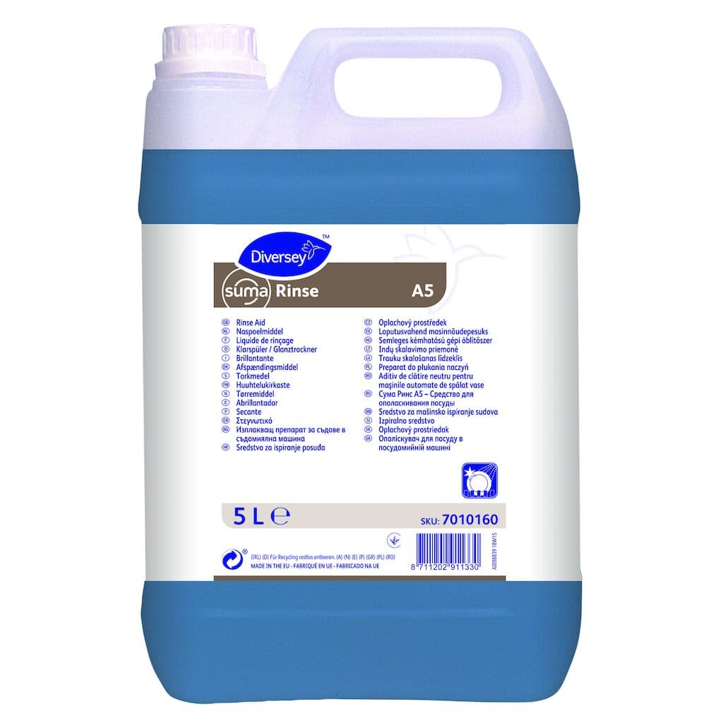 Diversey Suma Rinse A5 – Secante para Máquinas de Lavar Loiça com Secagem Rápida