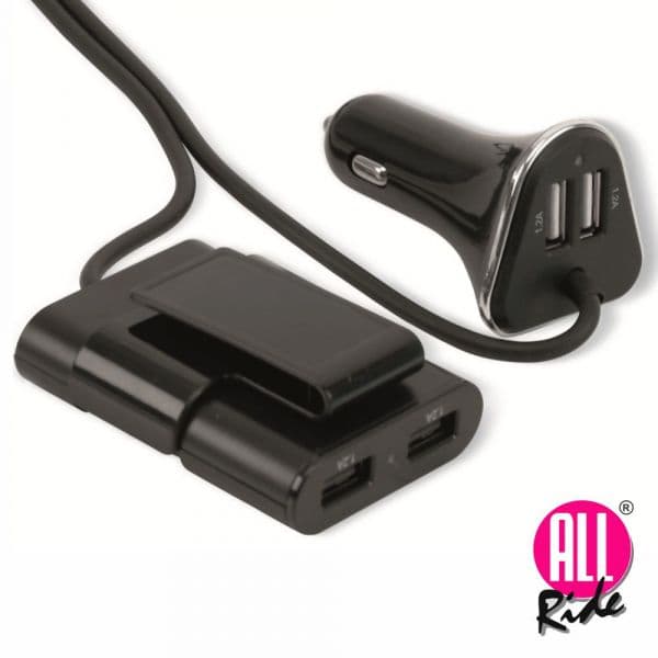 All-Ride Adaptador Ficha Isqueiro 12v/24v / 4 Usb 5v 4.8a 165cm Auto944