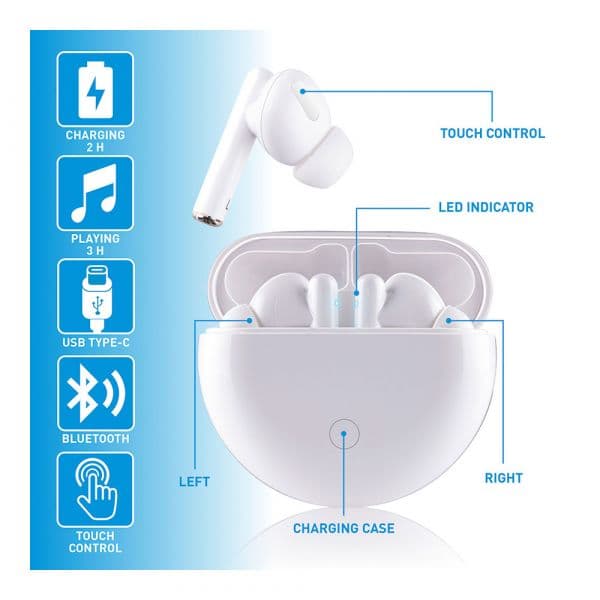 Grundig Auriculares Bluetooth Com Micro White